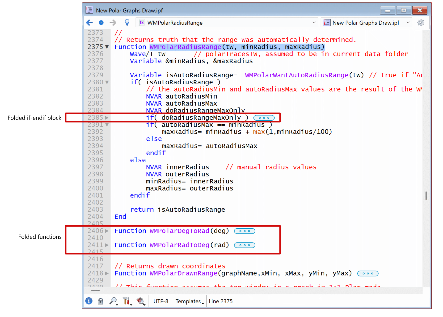 Igor pro10軟件代碼折疊2